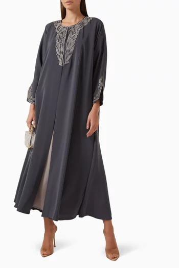 Embroidered Abaya Set in Silk