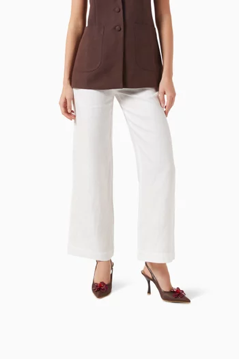 Chrissy 90 Slingback Pumps in Raffia