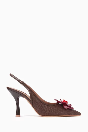 Chrissy 90 Slingback Pumps in Raffia