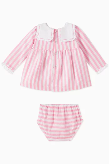 Aranda Striped Blouse Set in Cotton-linen
