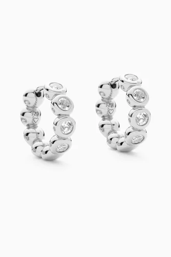 أقراط تنس دائرية صغيرة فضة إسترلينية