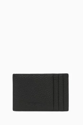 حافظة بطاقات بتصميم مجدول جلد عجل