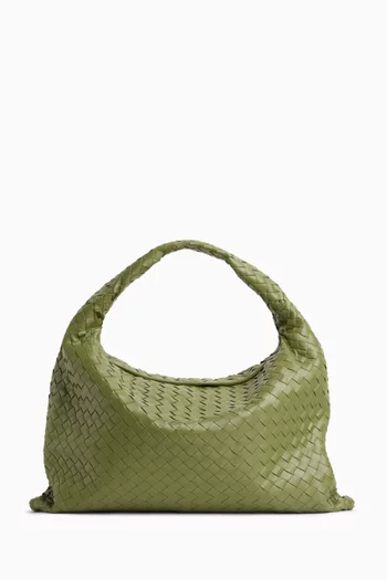 Large Hop Shoulder Bag in Intrecciato Leather