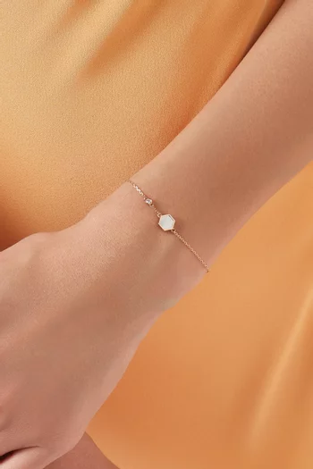 Hive Diamond & Pearl Bracket in 18kt Rose Gold