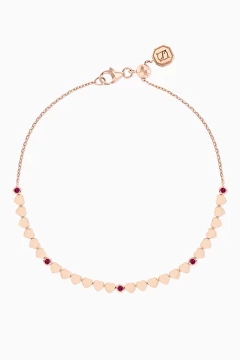 Lit Ruby Bracelet in 18kt Rose Gold