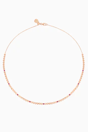 Lit Ruby Necklace in 18kt Rose Gold