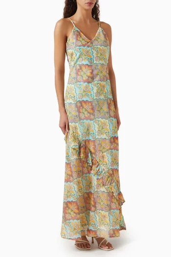 Kataya Midi Dress in Linen-blend