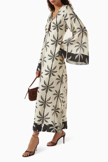 Abena Printed Midi Dress