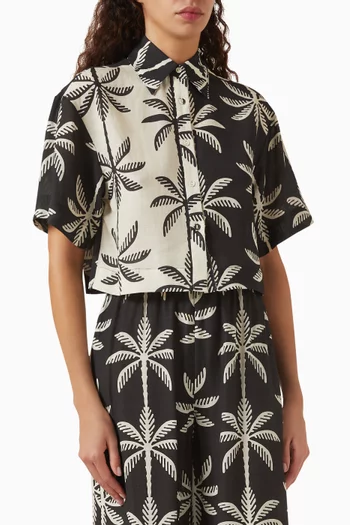 Abena Printed Cropped Shirt