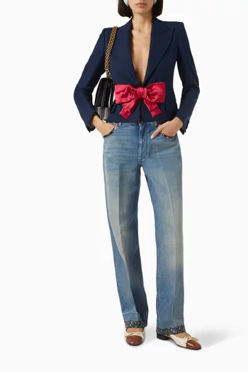 Bow-detailed Jacket in Viscose