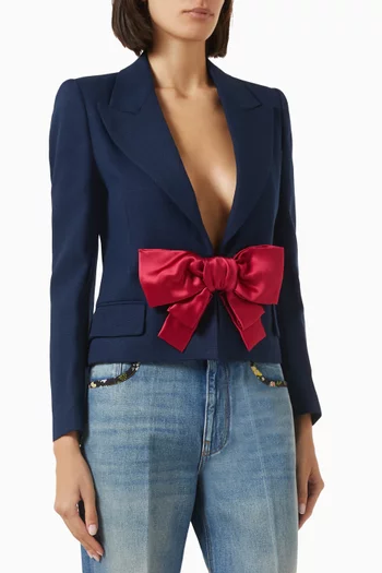 Bow-detailed Jacket in Viscose