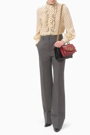 Polka-dot Shirt in Crepe de Chine