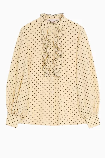 Polka-dot Shirt in Crepe de Chine