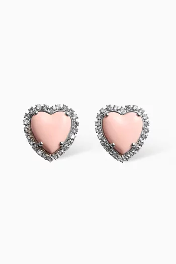 Coeur Hyperbole Swarovski® Clip Earrings in Resin & Metal