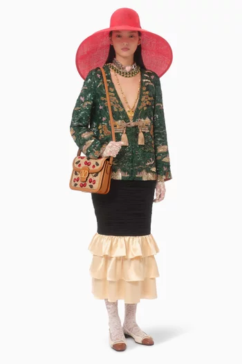 9to5 Shoulder Bag in Jacquard Raffia