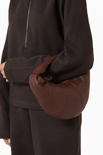 Mini Fortune Croissant Shoulder Bag in Leather