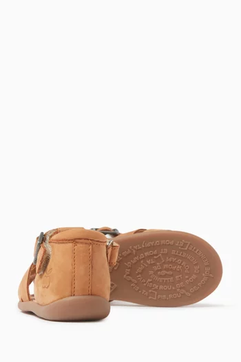 Cut-out Sandals in Nubuck