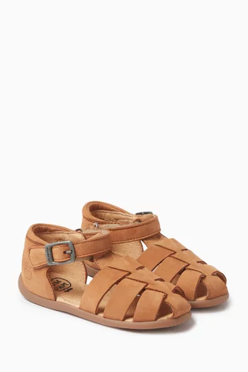 Cut-out Sandals in Nubuck