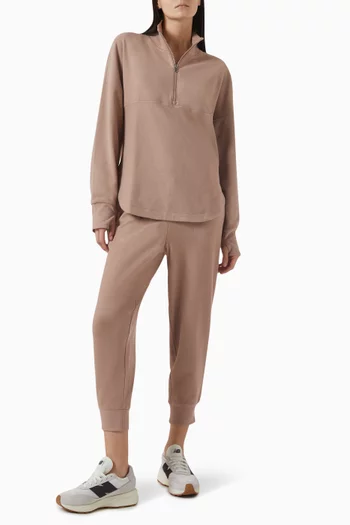 Erina Brushed Rib Half-zip Sweatshirt