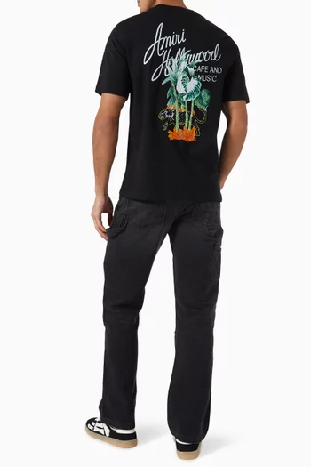 Crystal-embellished Hollywood-print T-shirt in Cotton