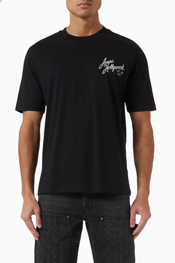 Crystal-embellished Hollywood-print T-shirt in Cotton
