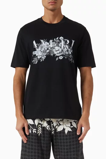 Garden-print T-shirt in Cotton