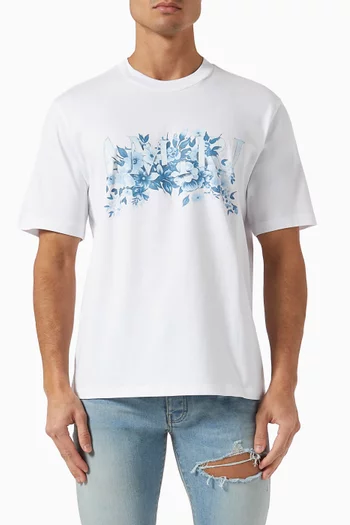 Garden-print T-shirt in Cotton