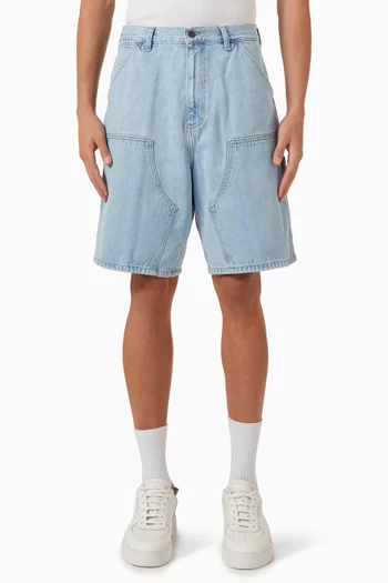 Double Knee Shorts in Smith Denim