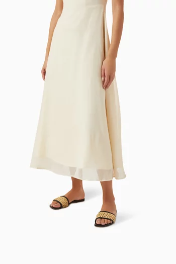 Sanremo Flat Sandals in Raffia & Leather