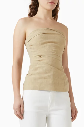 Izel Bandeau Top in Linen