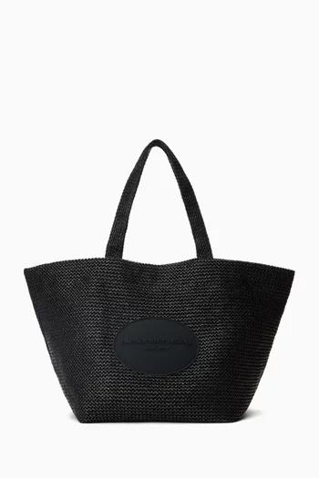 XL Punch Tote Bag in Faux Raffia