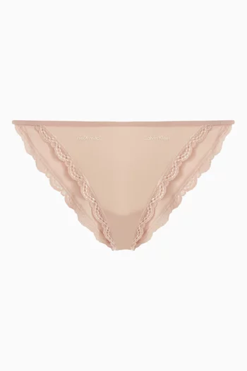 Lace String Bikini Briefs in Stretch-nylon