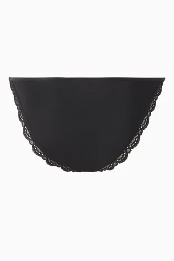 Lace String Bikini Briefs in Stretch-nylon