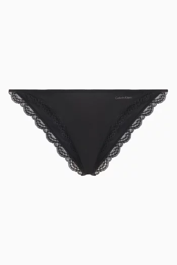 Lace String Bikini Briefs in Stretch-nylon