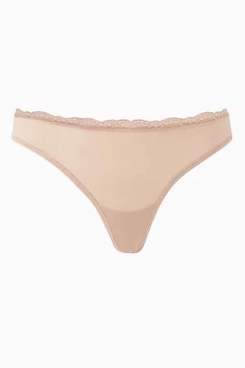 Lace-trim Thong in Stretch-nylon