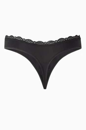 Lace-trim Thong in Stretch-nylon