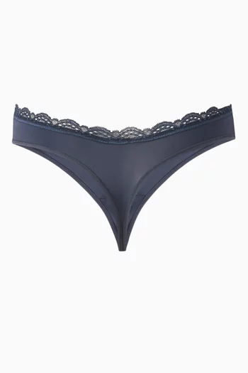 Lace-trim Thong in Stretch-nylon