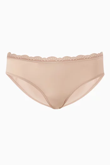 Lace-trim Hipster Briefs in Stretch-nylon
