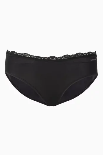 Lace-trim Hipster Briefs in Stretch-nylon