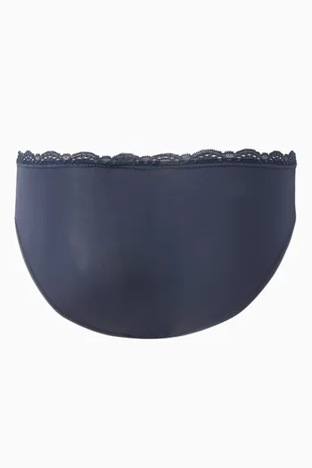 Lace-trim Hipster Briefs in Stretch-nylon