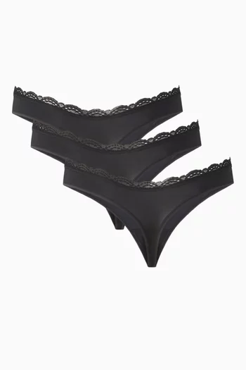 Lace-trim Thong, Set of 3