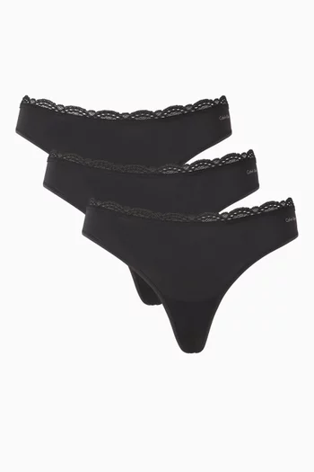 Lace-trim Thong, Set of 3