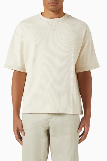 MMQ Ribbed T-shirt in Cotton Jersey