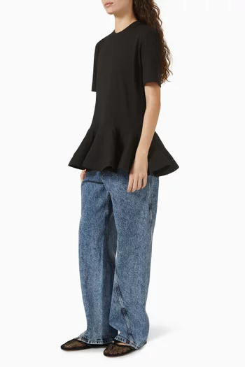 Peplum T-shirt in Cotton-jersey