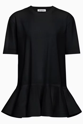 Peplum T-shirt in Cotton-jersey