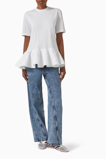Peplum T-shirt in Cotton-jersey