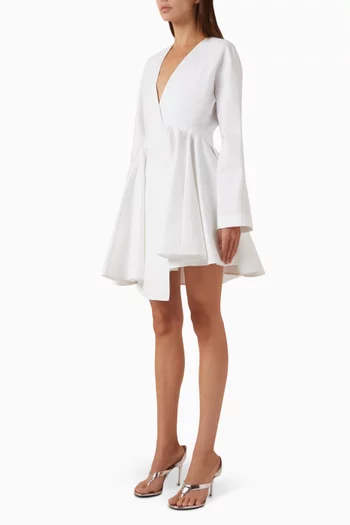 Asymmetric Mini Dress in Poplin