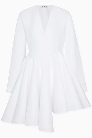 Asymmetric Mini Dress in Poplin