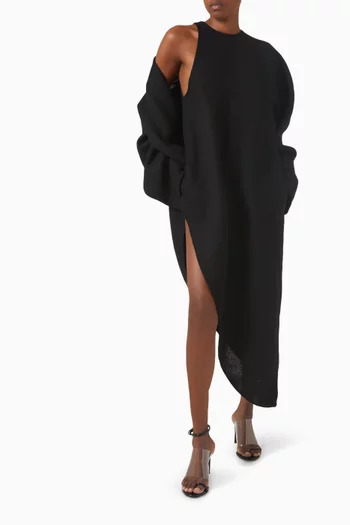 Wrap Coat in Wool Gazar