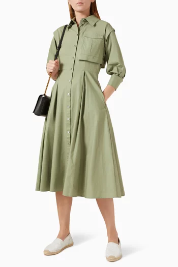 Cargo Shirt Dress in Organic-cotton